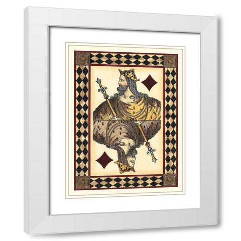 Harlequin Cards II White Modern Wood Framed Art Print with Double Matting by Vision Studio