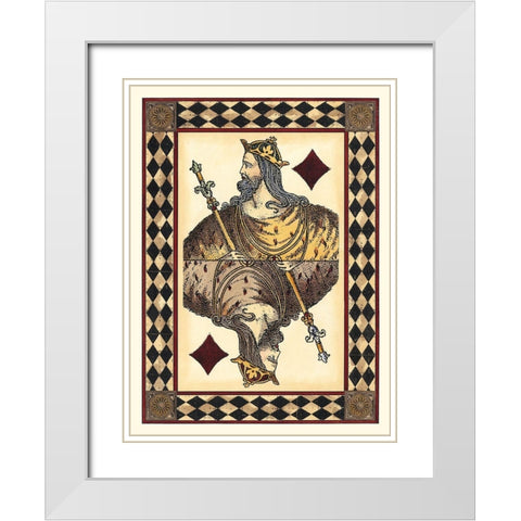 Harlequin Cards II White Modern Wood Framed Art Print with Double Matting by Vision Studio