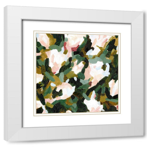 Floral Frenzy I White Modern Wood Framed Art Print with Double Matting by Caroline, Emma