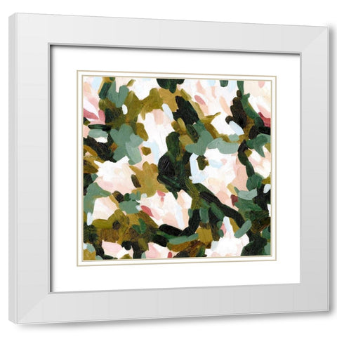 Floral Frenzy II White Modern Wood Framed Art Print with Double Matting by Caroline, Emma
