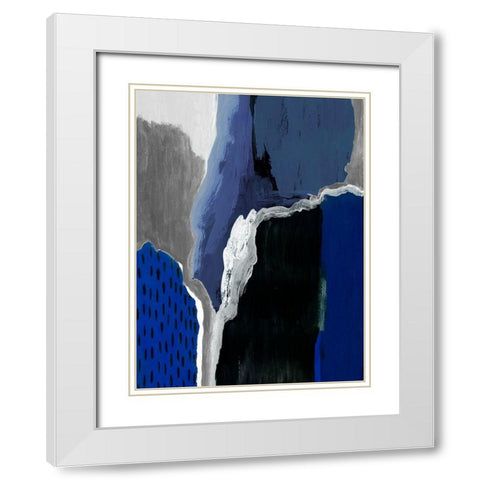 Cobalt Abstract II White Modern Wood Framed Art Print with Double Matting by Studio W