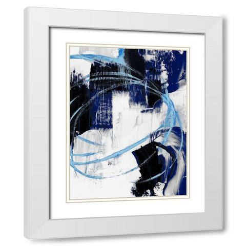 Indigo Interlude II White Modern Wood Framed Art Print with Double Matting by Harper, Ethan
