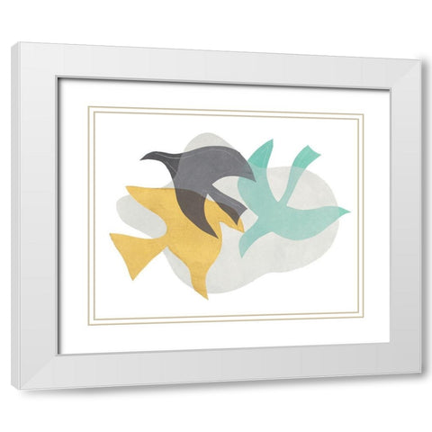 Peace Composition I White Modern Wood Framed Art Print with Double Matting by Delamater, Rob