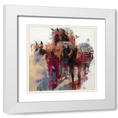 Three Stooges White Modern Wood Framed Art Print with Double Matting by Chapman, Julie T.