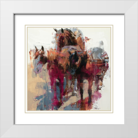 Three Stooges White Modern Wood Framed Art Print with Double Matting by Chapman, Julie T.