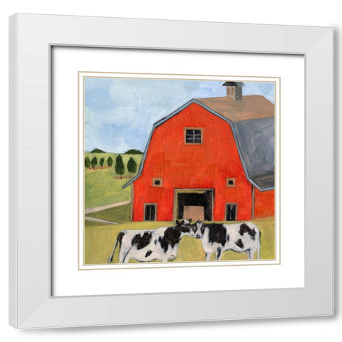 House in the Field II White Modern Wood Framed Art Print with Double Matting by Wang, Melissa