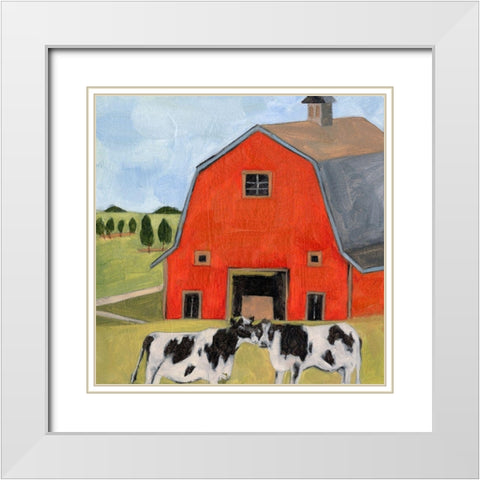 House in the Field II White Modern Wood Framed Art Print with Double Matting by Wang, Melissa