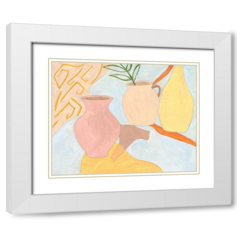 Puzzles I White Modern Wood Framed Art Print with Double Matting by Wang, Melissa