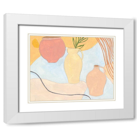 Puzzles II White Modern Wood Framed Art Print with Double Matting by Wang, Melissa