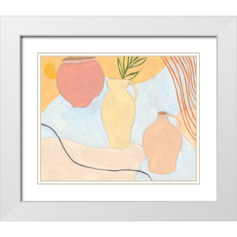 Puzzles II White Modern Wood Framed Art Print with Double Matting by Wang, Melissa
