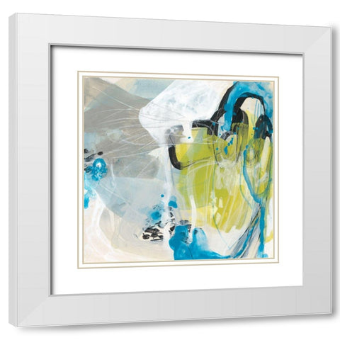 Sea Circles I White Modern Wood Framed Art Print with Double Matting by Vess, June Erica