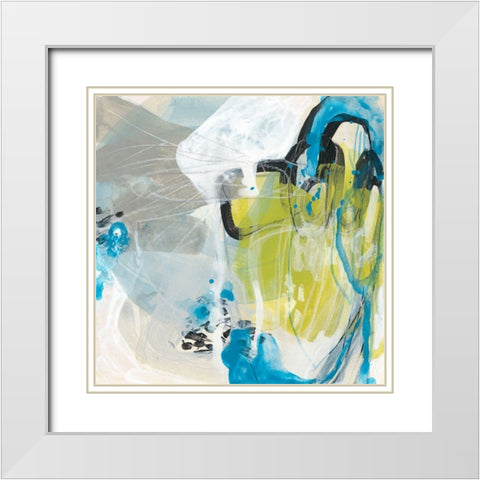 Sea Circles I White Modern Wood Framed Art Print with Double Matting by Vess, June Erica