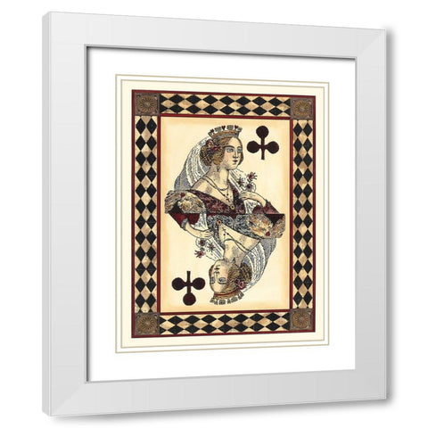 Harlequin Cards III White Modern Wood Framed Art Print with Double Matting by Vision Studio