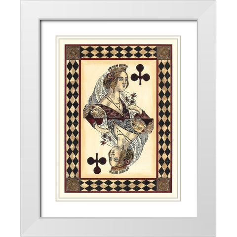 Harlequin Cards III White Modern Wood Framed Art Print with Double Matting by Vision Studio