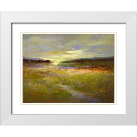 Light Across the Meadow II White Modern Wood Framed Art Print with Double Matting by Finch, Sheila