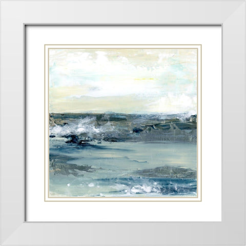 Coastal Blues I White Modern Wood Framed Art Print with Double Matting by Bramma, Lila