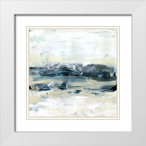 Coastal Blues II White Modern Wood Framed Art Print with Double Matting by Bramma, Lila