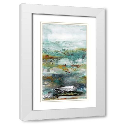 Emerald Vision I White Modern Wood Framed Art Print with Double Matting by Bramma, Lila