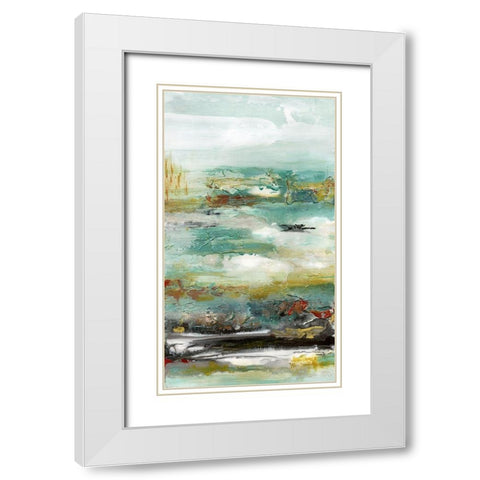 Emerald Vision II White Modern Wood Framed Art Print with Double Matting by Bramma, Lila
