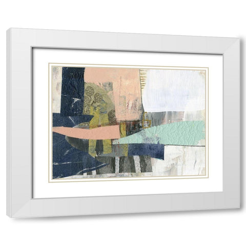 Pieces I White Modern Wood Framed Art Print with Double Matting by Goldberger, Jennifer