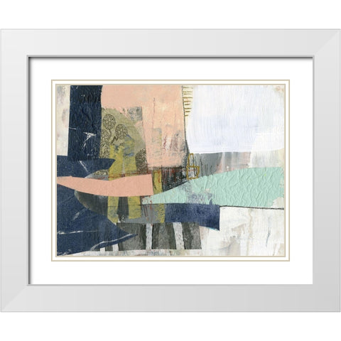 Pieces I White Modern Wood Framed Art Print with Double Matting by Goldberger, Jennifer
