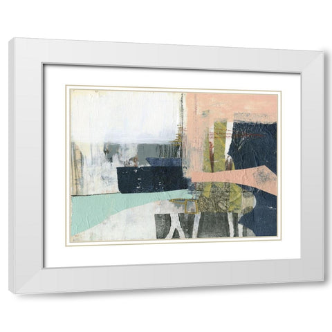 Pieces II White Modern Wood Framed Art Print with Double Matting by Goldberger, Jennifer