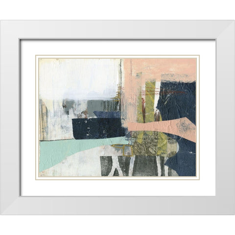 Pieces II White Modern Wood Framed Art Print with Double Matting by Goldberger, Jennifer