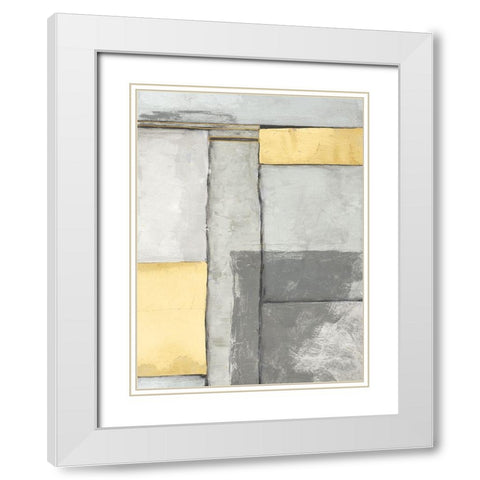 Linear Grey IV White Modern Wood Framed Art Print with Double Matting by Goldberger, Jennifer