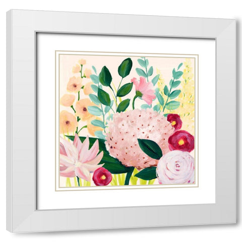 Mothers Day Blooms I White Modern Wood Framed Art Print with Double Matting by Popp, Grace