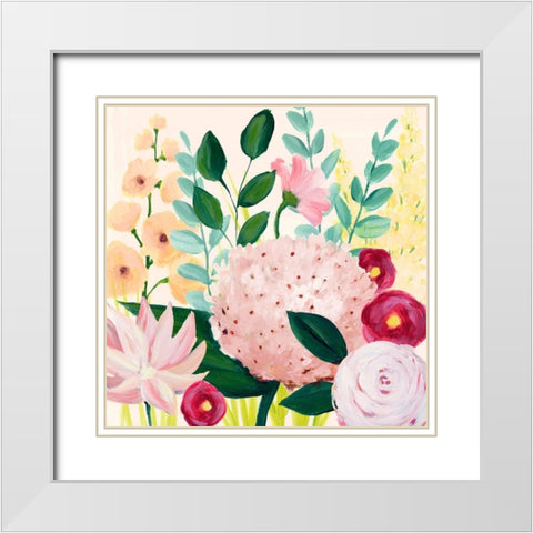 Mothers Day Blooms I White Modern Wood Framed Art Print with Double Matting by Popp, Grace