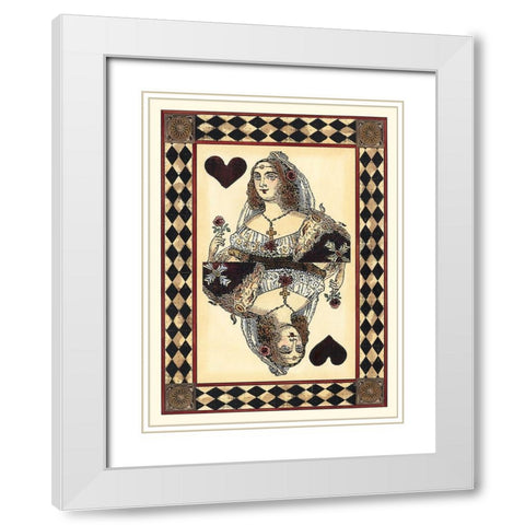 Harlequin Cards IV White Modern Wood Framed Art Print with Double Matting by Vision Studio