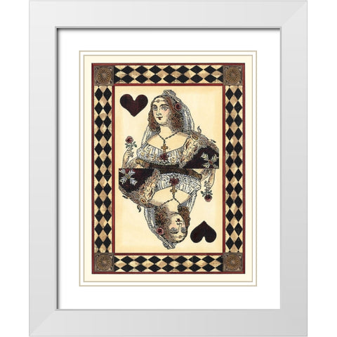 Harlequin Cards IV White Modern Wood Framed Art Print with Double Matting by Vision Studio