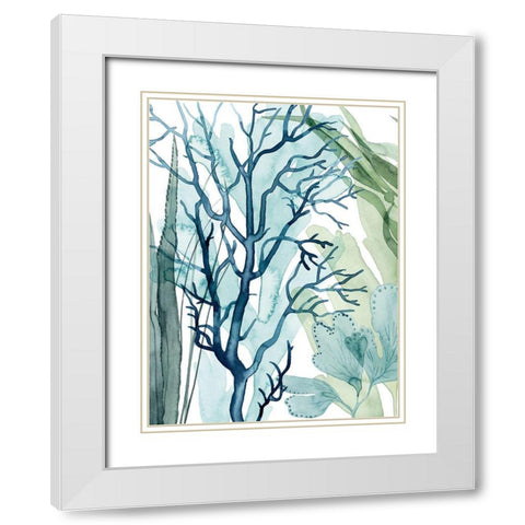 Sea Leaves I White Modern Wood Framed Art Print with Double Matting by Popp, Grace