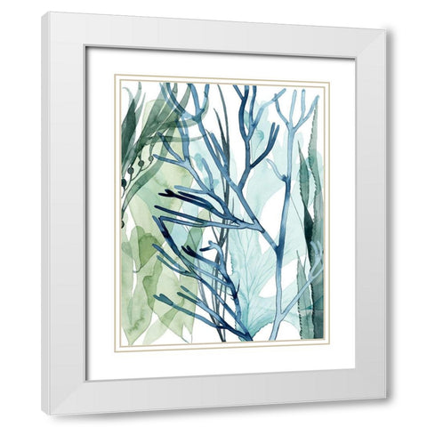 Sea Leaves II White Modern Wood Framed Art Print with Double Matting by Popp, Grace