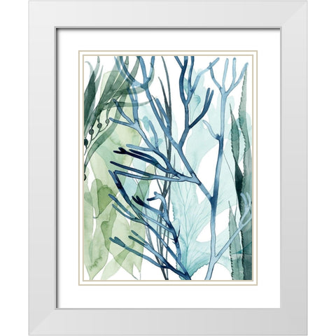 Sea Leaves II White Modern Wood Framed Art Print with Double Matting by Popp, Grace