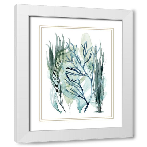 Sea Leaves III White Modern Wood Framed Art Print with Double Matting by Popp, Grace