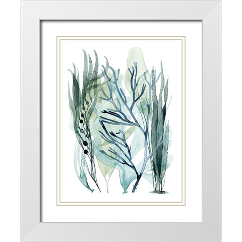 Sea Leaves III White Modern Wood Framed Art Print with Double Matting by Popp, Grace