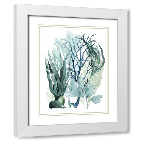 Sea Leaves IV White Modern Wood Framed Art Print with Double Matting by Popp, Grace