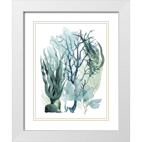 Sea Leaves IV White Modern Wood Framed Art Print with Double Matting by Popp, Grace