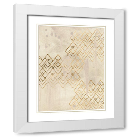 Deco Pattern in Cream I White Modern Wood Framed Art Print with Double Matting by Vess, June Erica