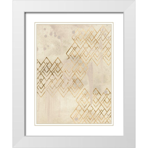 Deco Pattern in Cream I White Modern Wood Framed Art Print with Double Matting by Vess, June Erica