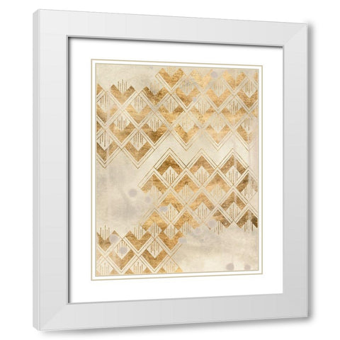 Deco Pattern in Cream II White Modern Wood Framed Art Print with Double Matting by Vess, June Erica
