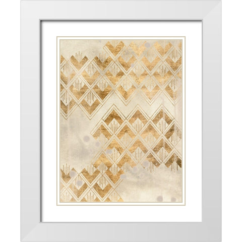 Deco Pattern in Cream II White Modern Wood Framed Art Print with Double Matting by Vess, June Erica