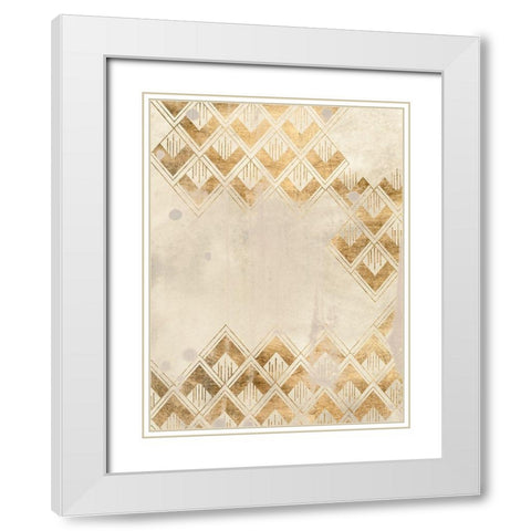 Deco Pattern in Cream III White Modern Wood Framed Art Print with Double Matting by Vess, June Erica