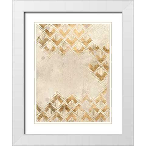 Deco Pattern in Cream III White Modern Wood Framed Art Print with Double Matting by Vess, June Erica