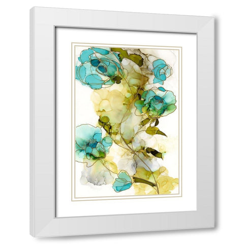 Flower Facets I White Modern Wood Framed Art Print with Double Matting by Goldberger, Jennifer