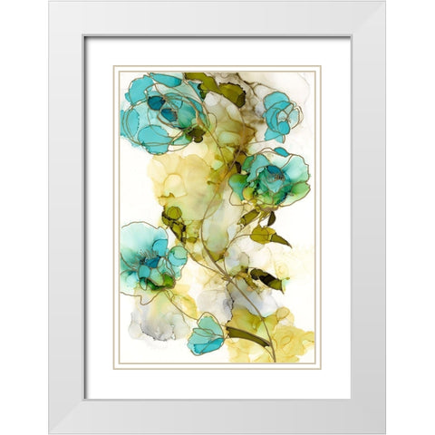 Flower Facets I White Modern Wood Framed Art Print with Double Matting by Goldberger, Jennifer