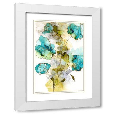 Flower Facets II White Modern Wood Framed Art Print with Double Matting by Goldberger, Jennifer