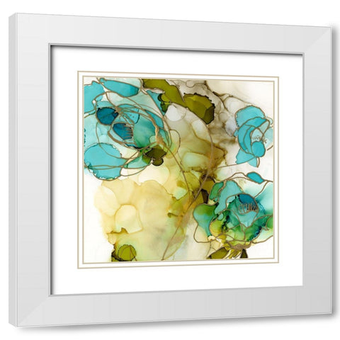 Flower Facets III White Modern Wood Framed Art Print with Double Matting by Goldberger, Jennifer