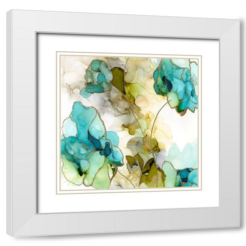 Flower Facets IV White Modern Wood Framed Art Print with Double Matting by Goldberger, Jennifer